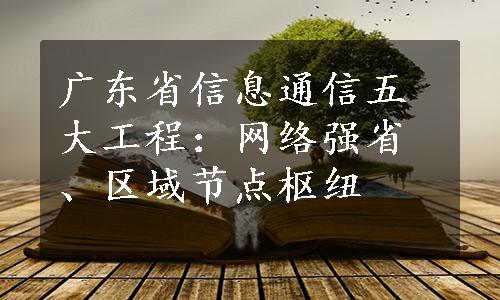 广东省信息通信五大工程：网络强省、区域节点枢纽