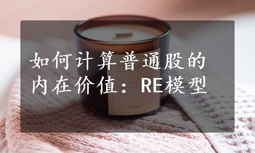 如何计算普通股的内在价值：RE模型