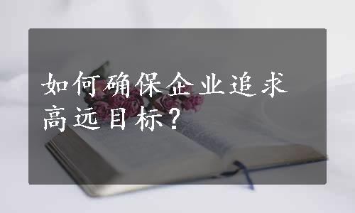 如何确保企业追求高远目标？