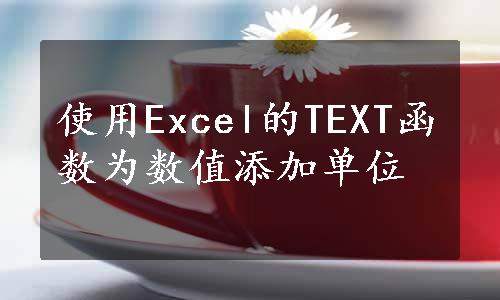 使用Excel的TEXT函数为数值添加单位