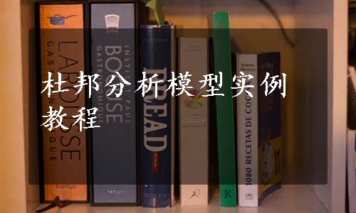 杜邦分析模型实例教程