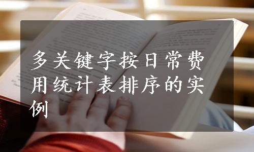 多关键字按日常费用统计表排序的实例