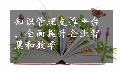 知识管理支撑平台，全面提升企业智慧和效率