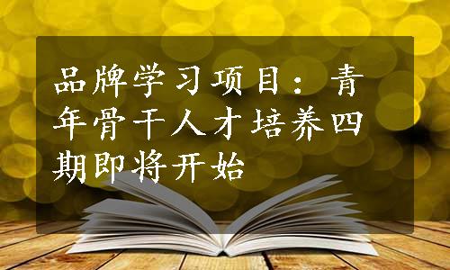 品牌学习项目：青年骨干人才培养四期即将开始