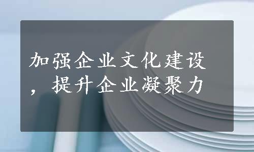 加强企业文化建设，提升企业凝聚力