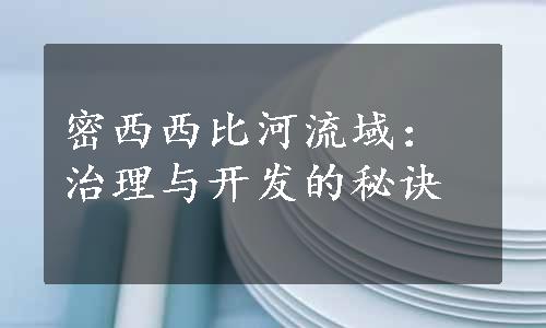 密西西比河流域：治理与开发的秘诀