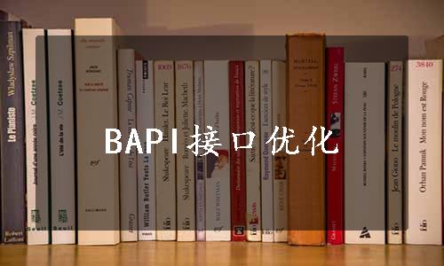 BAPI接口优化