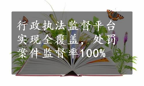 行政执法监督平台实现全覆盖，处罚案件监督率100%