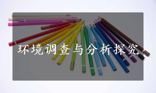 环境调查与分析探究