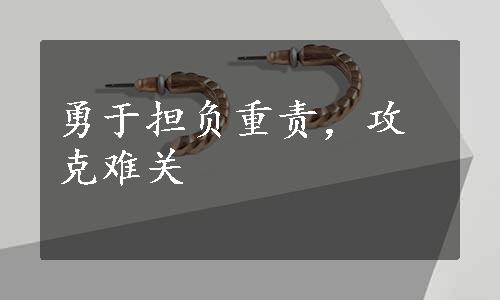 勇于担负重责，攻克难关