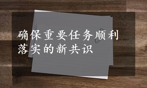 确保重要任务顺利落实的新共识