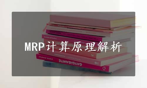 MRP计算原理解析