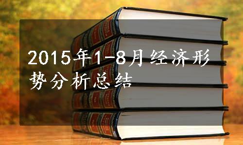 2015年1-8月经济形势分析总结