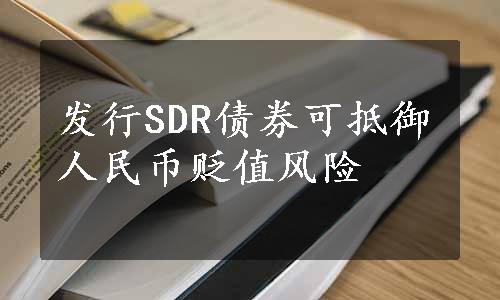 发行SDR债券可抵御人民币贬值风险