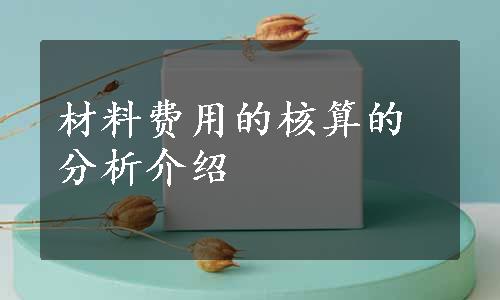 材料费用的核算的分析介绍