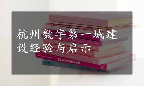 杭州数字第一城建设经验与启示