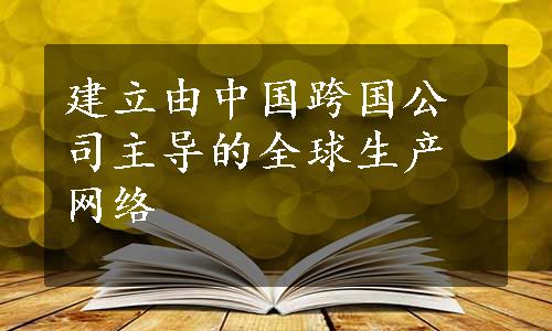 建立由中国跨国公司主导的全球生产网络