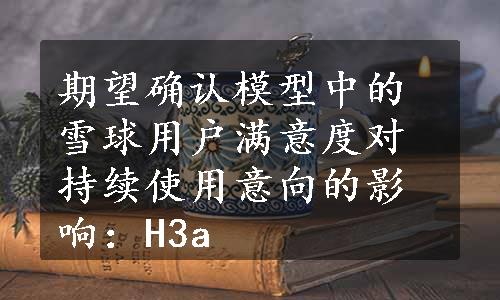 期望确认模型中的雪球用户满意度对持续使用意向的影响：H3a