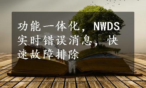 功能一体化，NWDS实时错误消息，快速故障排除