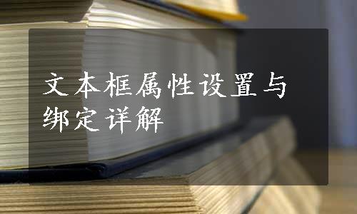 文本框属性设置与绑定详解