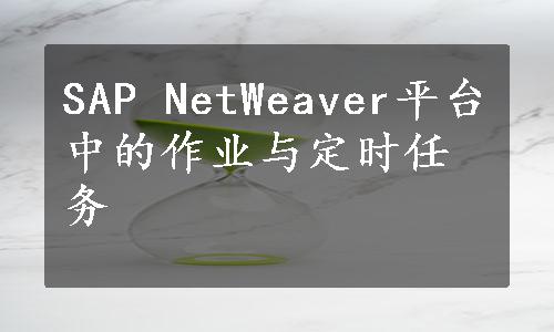 SAP NetWeaver平台中的作业与定时任务