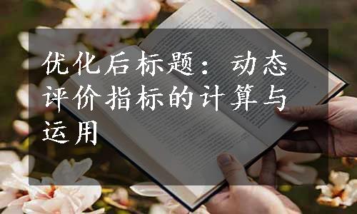 优化后标题：动态评价指标的计算与运用