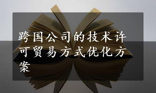 跨国公司的技术许可贸易方式优化方案