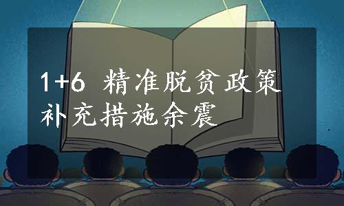 1+6 精准脱贫政策补充措施余震