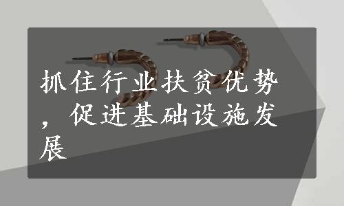 抓住行业扶贫优势，促进基础设施发展