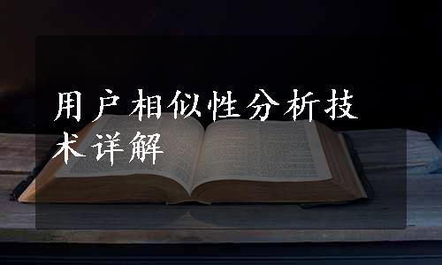 用户相似性分析技术详解