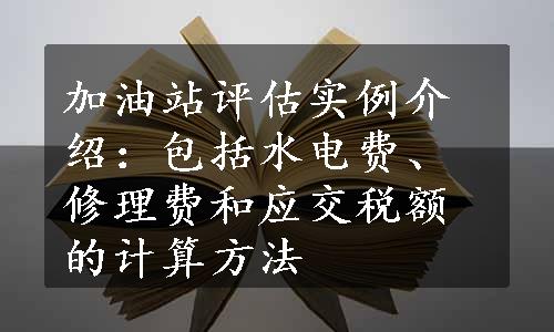 加油站评估实例介绍：包括水电费、修理费和应交税额的计算方法