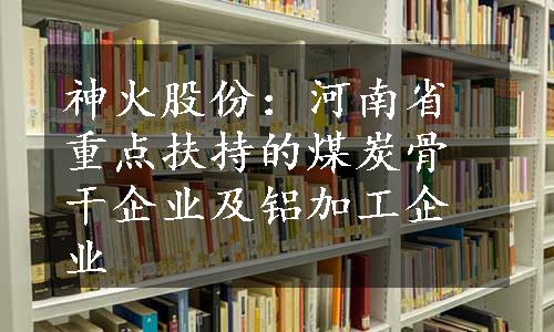 神火股份：河南省重点扶持的煤炭骨干企业及铝加工企业