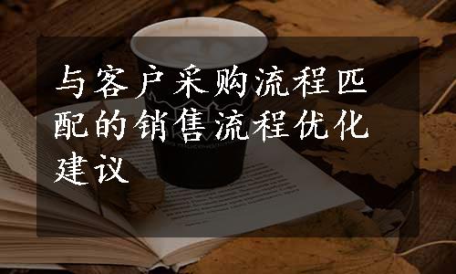 与客户采购流程匹配的销售流程优化建议