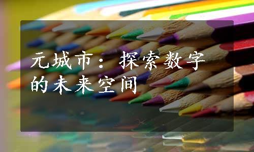 元城市：探索数字的未来空间