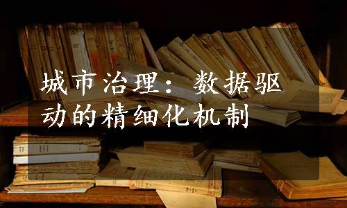 城市治理：数据驱动的精细化机制