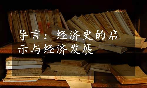 导言：经济史的启示与经济发展