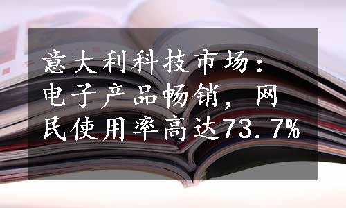 意大利科技市场：电子产品畅销，网民使用率高达73.7%