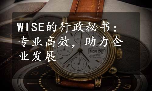 WISE的行政秘书：专业高效，助力企业发展