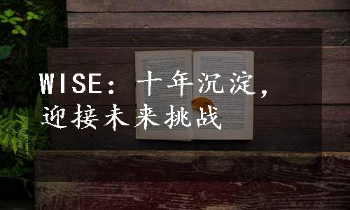 WISE：十年沉淀，迎接未来挑战