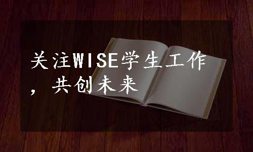 关注WISE学生工作，共创未来