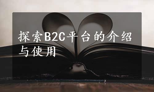 探索B2C平台的介绍与使用