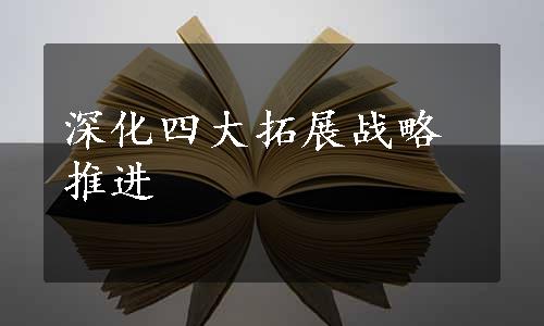 深化四大拓展战略推进