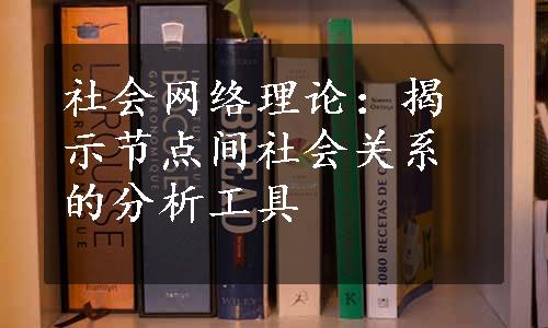 社会网络理论：揭示节点间社会关系的分析工具