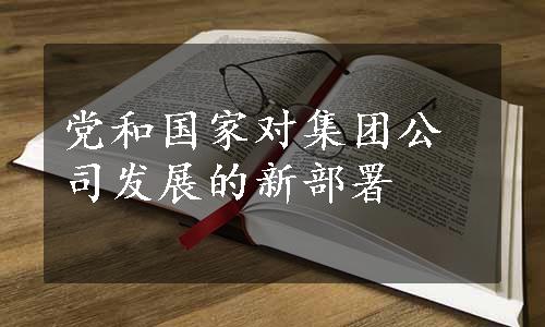 党和国家对集团公司发展的新部署