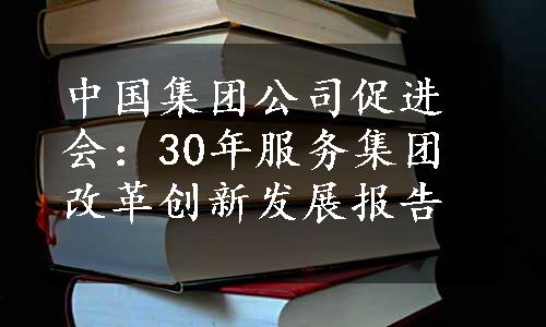 中国集团公司促进会：30年服务集团改革创新发展报告