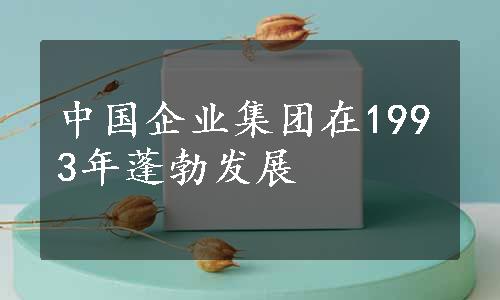 中国企业集团在1993年蓬勃发展