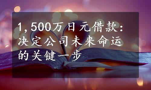 1,500万日元借款：决定公司未来命运的关键一步