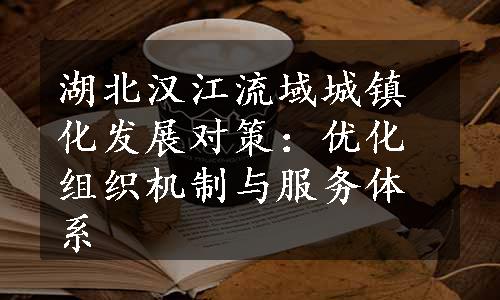 湖北汉江流域城镇化发展对策：优化组织机制与服务体系