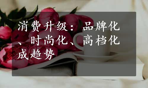 消费升级：品牌化、时尚化、高档化成趋势