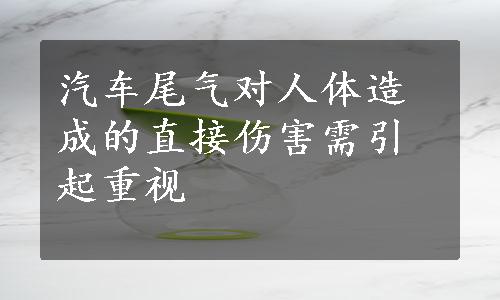 汽车尾气对人体造成的直接伤害需引起重视